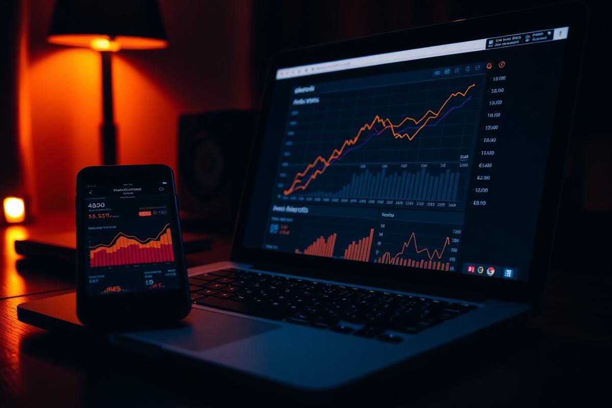 Analytics dashboard on laptop