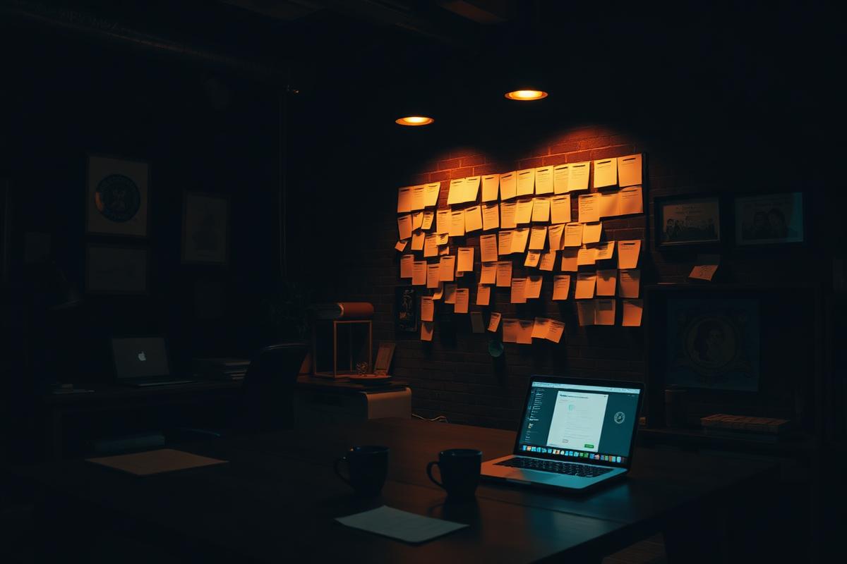 Creative war-room with storyboards