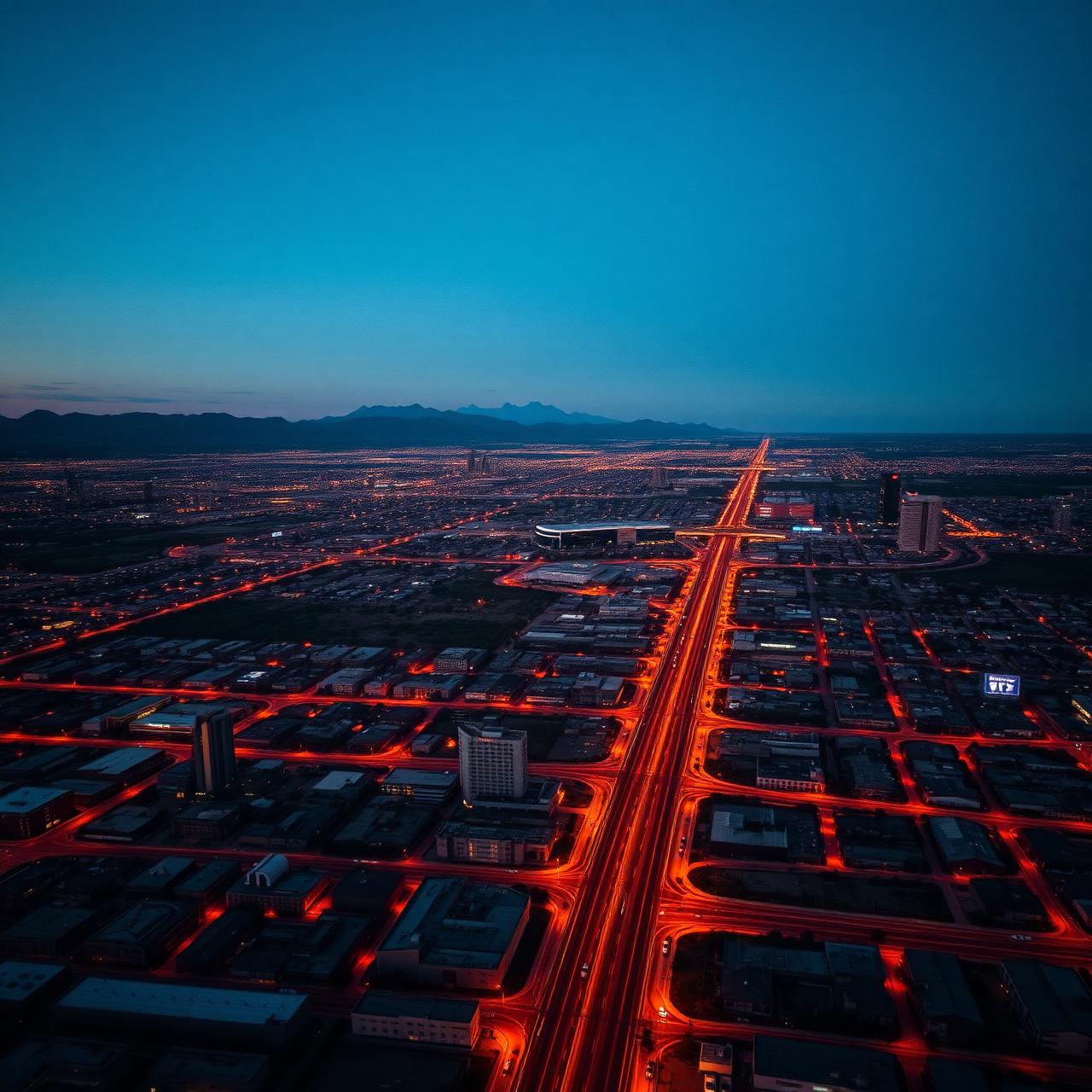 Phoenix media network at dusk